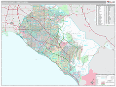 Orange County Metro Area Wall Map Premium Style 2024